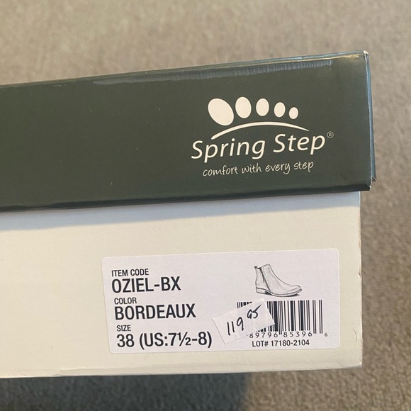 Spring Step Bordeaux Ankle Boots NEW - Picture 2 of 10